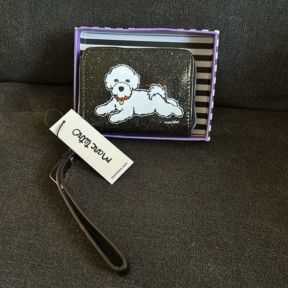 MARC TETRO BICHON FRISE WRISTLET CLUTCH BLACK - Picture 1 of 6